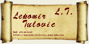Lepomir Tulović vizit kartica
